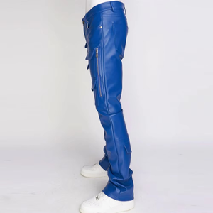 Pantalons en cuir pour moto de haute qualité pour hommes, fabrication professionnelle, pantalon en cuir sur mesure à taille haute - Product Image 5