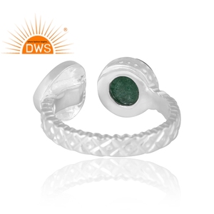 Design étonnant Bague en argent sterling naturel vert fraise Quartz et émail Pierre précieuse Design personnalisé Bijoux pour femmes Cadeau pour - Product Image 2