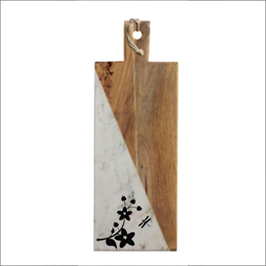 Tabla de cortar de madera minimalista de Haya/Arce con agarre de latón dorado pulido Accesorio de utensilios de cocina Premium Tabla de cortar de madera - Product Image 6