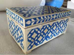 Boîte d'incrustation d'os en nacre faite à la main stockage de bijoux décoratifs en tissu de haute qualité la meilleure boîte d'incrustation d'os fantaisie - Product Image 2
