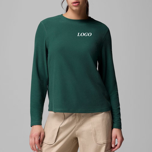 Sweat-shirt à col rond pour femmes, pour les acheteurs en gros, service OEM avec logo personnalisable, design tendance pour tenue 2026 - Product Image 1