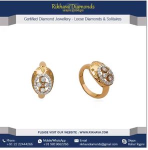 ชุดแหวนแต่งงานประดับเพชรทองคำขาว18kt คุณภาพสูงสำหรับงานเลี้ยงค็อกเทล - Product Image 4