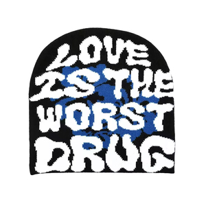 Gorro tejido de lana 100% personalizado al por mayor con logotipo bordado con patrón de lazo para hombres y mujeres, para ropa de playa - Product Image 1