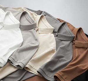 High Quality Men's Short Sleeve Polo <b>Shirts</b> with Button Polyester Fabric polo <b>t</b>-<b>shirt</b> - Product Image 2