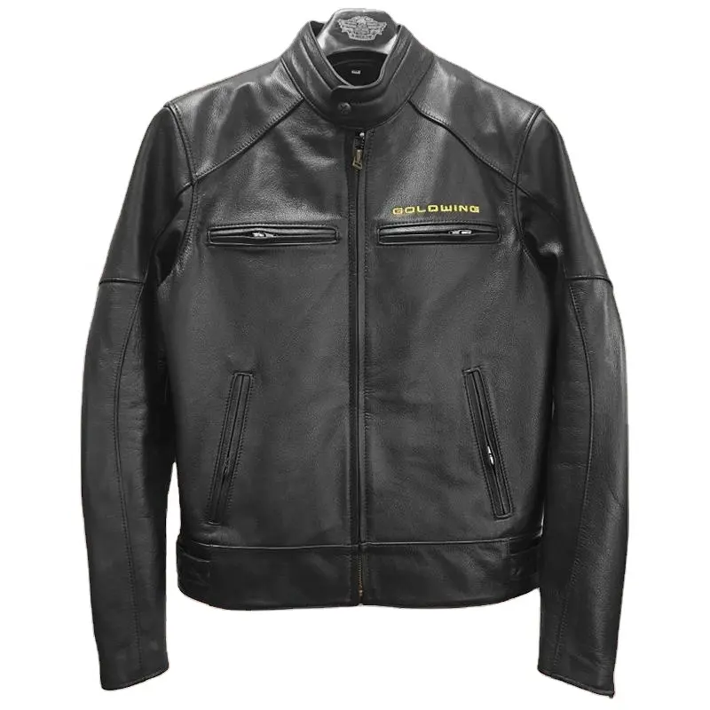 2023 Hondaa Goldwing GL1800 Biker Leather Jacket Men's Regular sleeve leather jacket with protectors Custom Motorsports apparel