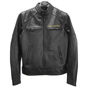 Hondaa Goldwing GL1800 Biker blouson en cuir à manches régulières pour hommes avec protecteurs vêtements de sport automobile personnalisés 2023