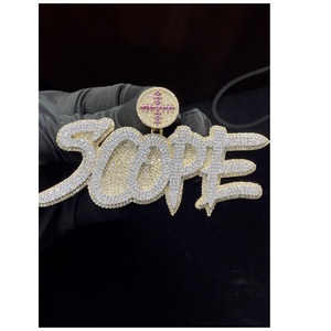 Pendentif en diamant moissanite double couche de luxe avec moissanite de haute qualité pour bijoux tendance et utilisation en cadeau pour la vente à l'exportation - Product Image 1