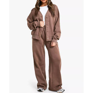 Conjunto de Sudadera y Pantalones Deportivos de Felpa de Algodón para Mujer, Chándal Premium para Mujer, Ropa Casual para Estar en Casa, Conjunto de Dos Piezas Cómodo - Product Image 5