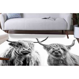 Tapis Vache des Highlands : Tapis d'appoint moderne à motif animal, lavable en machine, tapis fin non tissé - Product Image 4