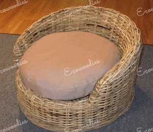 Gran oferta Vintage tejido a mano ecológico mascota perro gato Animal sentado bastón de bambú cama otomana incrustaciones de hueso consola - Product Image 5