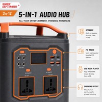 Station d'alimentation portable 300W 256Wh LiFePO4, générateur solaire, onduleur à onde sinusoïdale modifiée, double prises AC Type C pour le camping et les activités de plein air