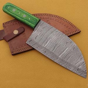 Cuchillo de Cocina JEXMOO Hecho a Mano de Acero de Damasco, Multifuncional, con Patrón Trenzado, Grado Industrial, Funda de Cuero OEM - Product Image 6