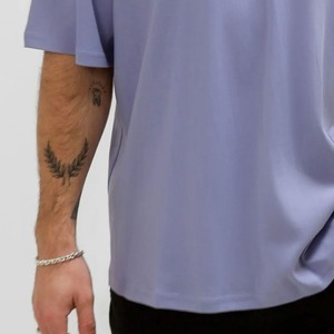 T-shirt en jersey teint en pièce pour homme, grande taille, coupe ample décontractée, manches courtes, col rond, doux, confortable, écologique - Product Image 3