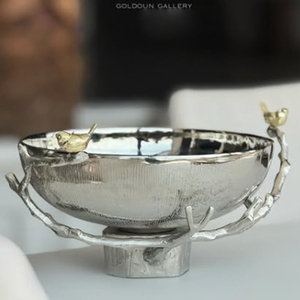 Modern Aluminum <b>Metal</b> Round Shape Antler Looking Shinny Polish Unique Texture Decorative <b>Bowl</b> Fancy Kitchenware - Product Image 1