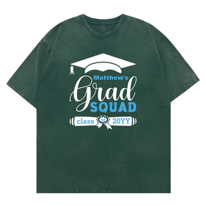 Maglietta Unisex personalizzata da uomo con <span class=keywords><strong>testo</strong></span> bianco e blu lavato con stampa Casual in poliestere/cotone ampia lavorata a maglia - Product Image 5