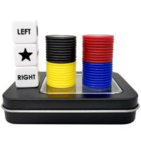 Jeu de dés personnalisé avec logo, pour le jeu du Lancer de Dés (gauche, droite, centre), avec boîte métallique et jetons, OEM, pour les fêtes de famille et les voyages