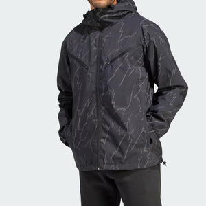 High Quality Custom Logo Printed Men's Rain Windbreaker Jacket Sport Lightweight Waterproof Hooded Zipper Plus Size for Winter - Product Image 3