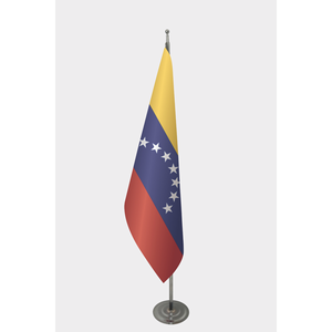 Drapeau officiel intérieur 3x5 pieds en polyester satiné style fanion du Venezuela, en aluminium, pour l'assurance automobile et les entreprises - Product Image 1