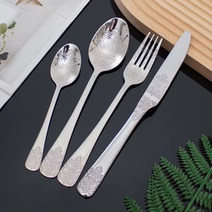 Juego de Cubiertos de Plata Grabados de Estilo Real Premium, Vajilla para el Hogar, Recepciones y Regalos, Procedente de la India - Product Image 4