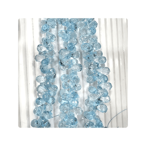 Venta al por mayor Cuentas sueltas de alta calidad Topacio azul facetado Briolette Lágrimas 8 pulgadas Tamaño 10-12mm Aprox. - Product Image 3