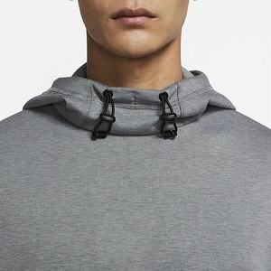 เสื้อฮู้ดสวมหัวสีเทาสำหรับผู้ชายเสื้อสเวตเชิ้ตแขนยาวสำหรับเล่นกีฬามีแผงด้านข้างสีดำมีโลโก้ตามสั่ง - Product Image 3