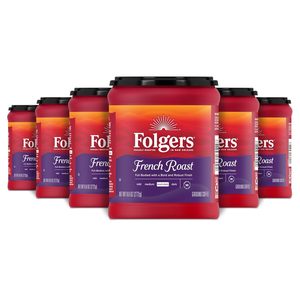 Café Molido Folgers French Roast, Tueste Medio Oscuro, 9.6 Onzas (Paquete de 6) - Product Image 1