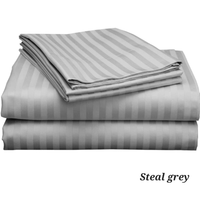Ensemble de draps de lit d'hôtel à rayures 108x108 pouces Offre Spéciale 50/50 poly coton fabricant indien ensemble de draps de literie