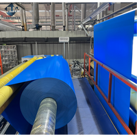 Bâche en PVC bleu vif enduite de 400/500 microns pour camions et tentes, imperméable