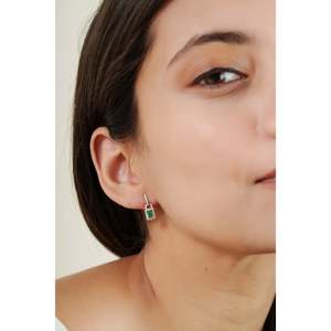 Boucles d'oreilles en émeraude et diamant - Product Image 5