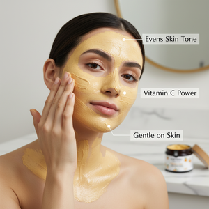 Mascarilla Facial y Corporal de Barro con Vitamina C Cruelty-Free de Glee Impex |   Tratamiento Iluminador, Hidratante y Antioxidante de Viaje para Piel Mixta y Seca - Product Image 3
