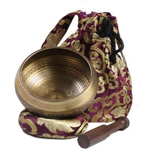 ชุดของขวัญชามร้องเพลงสีบรอนซ์ทิเบตงานฝีมือโลหะแกะสลักรูปแบบทางศาสนาศิลปะการนั่งสมาธิรักษาด้วยเสียง - Product Image 1