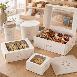 AT PACK Bagel Kutusu Ambalajı Biyobozunur Kek Kutuları Ofset Baskılı Kek ve Muffin Ambalajı için Gıda Güvenli Kaplar - Product Image 3