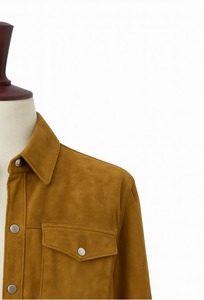 เสื้อเชิ้ตหนังกลับผู้ชายแบบเรียบ ย้อมสีพื้น ระบายอากาศได้ดี คุณภาพสูง สไตล์สตรีท แขนยาว สำหรับฤดูหนาว ใส่ได้ทั้งแบบเป็นทางการและลำลอง - Product Image 5