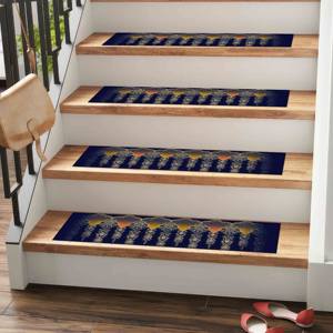 Tapis bleu marine, tapis à motifs ethniques, tapis au design Kilim, tapis imprimé, gobelin - Product Image 4