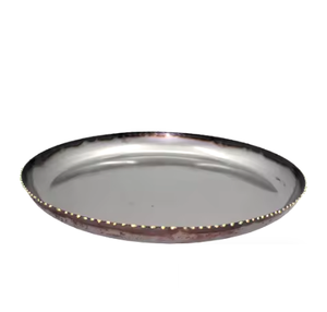 Assiette de service en métal biodégradable de qualité alimentaire, écologique, pour hôtel, restaurant, mariage, utilisation sur table, couleur bleue - Product Image 3