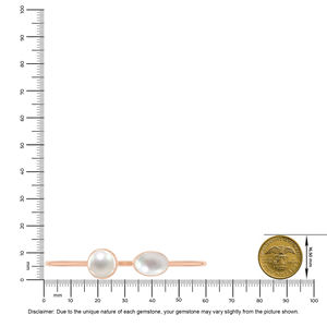 18K Rose Gold Plated High Finish Trendy Adjustable Pearl Twister <b>Bracelet</b> Oval Cab Bezel Setting Handmade Unisex Jewelry - Product Image 4