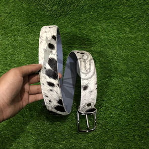 Ceinture décontractée de qualité supérieure durable à imprimé animal, en cuir de vache à poils, fabriquée à la main, respirante, légère, écologique, en alliage - Product Image 6