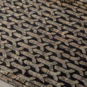 Fabriqué à la main en gros plateau de service rond incrustation avec nacre chocolat accrocheur Vietnam bon prix maison artisanat - Product Image 2