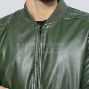 Chaqueta impermeable de piel auténtica de talla grande para hombre al por mayor con cuello levantado y logotipo frontal diseño personalizable-invierno exterior - Product Image 4