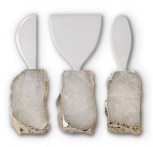 2025 Parties Agate & Stainless Steel Cheese Set for Cheese <b>Cutter</b> & Cheese Server Perfect for Wedding Birthday Parties Events - Product Image 2