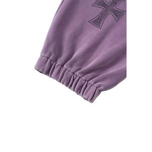 กางเกงวิ่งขายาวสไตล์ฮิปฮอปกำแพงสุดหรูสำหรับผู้ชายกางเกงวอร์มขาบานติดเพชรประดับพลอยเทียมไฟติดโลโก้สไตล์สตรีทแวร์ทันสมัย - Product Image 3