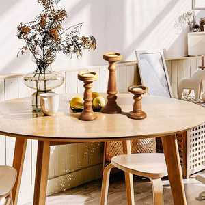 Soporte de vela de Pilar Natural de madera de Mango antiguo, juego alto para decoración del hogar, ocasiones de Pascua, otros portavelas, tarros de velas - Product Image 1
