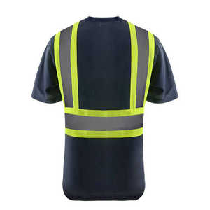 Camiseta de alta visibilidad con cinta reflectante para uso en construcción, fábrica e industria. - Product Image 2
