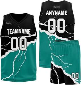 Conjunto de uniforme de baloncesto con logotipo personalizado, camisetas transpirables de alta calidad con nombre y número para deportes - Product Image 1