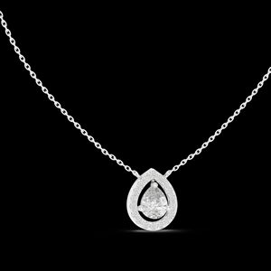 Bijoux en or 18 carats Moissanite Diamond Pear Shape Teardrop Diamond Necklace for women wear - Product Image 4