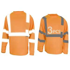 Uniformes de construcción Camiseta de seguridad vial reflectante de manga larga corta para hombre/Stock. - Product Image 3