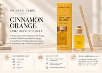 Diffuseur de parfum en bâtonnets à la cannelle et à l'orange, marque privée, 45 ml |   Parfum d'ambiance pour la maison aux senteurs d'agrumes et épicées |   Fabricant OEM Espagne