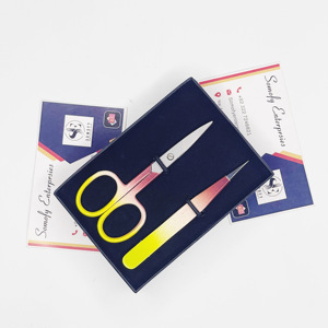 Pince à sourcils multicolore oblique Ciseaux à sourcils durables et ciseaux fins dans un ensemble pratique - Product Image 4