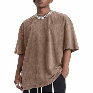 Alta calidad tamaño EE. UU. 240gsm hombro caído cuello redondo Camiseta patrón de impresión clásica de gran tamaño para todos los días - Product Image 3