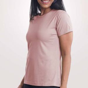 T-shirt à manches courtes pour femme en polyester/coton, col rond, écologique, personnalisable, décontracté, été, avec logo imprimé - Product Image 3